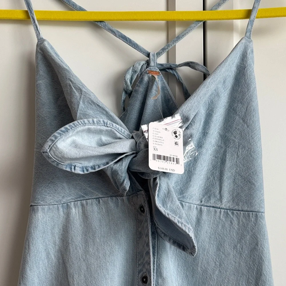 NWT Free People Via Denim Midi Dress, XS - Picture 5 of 7